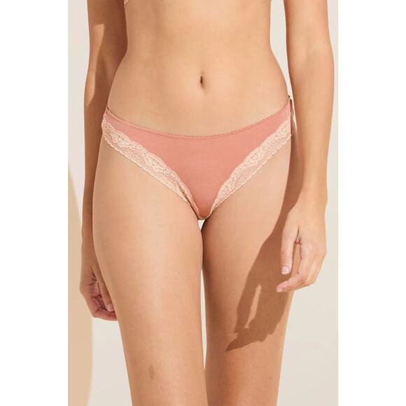 Eberjey Womens Flora Tencel Modal Thong Mid Rise Pink Rouge/Rose Size L NWT - Picture 1 of 10